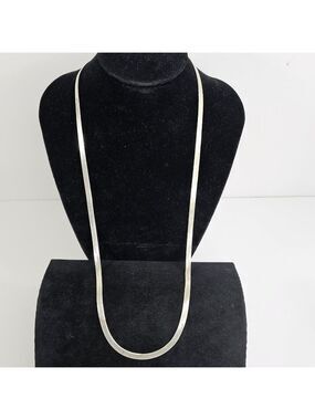 30" Sterling Silver Herringbone Necklace 24g Reversible Pattern Chain By Milor